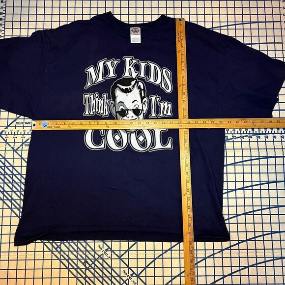 My Kids Think I'm Cool Grapgic T-Shirt Navy Short Sleeve Shirt Alstyle Apperal - Picture 7 of 7